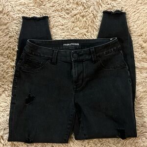 Maurices Black Ripped Skinny Jeans